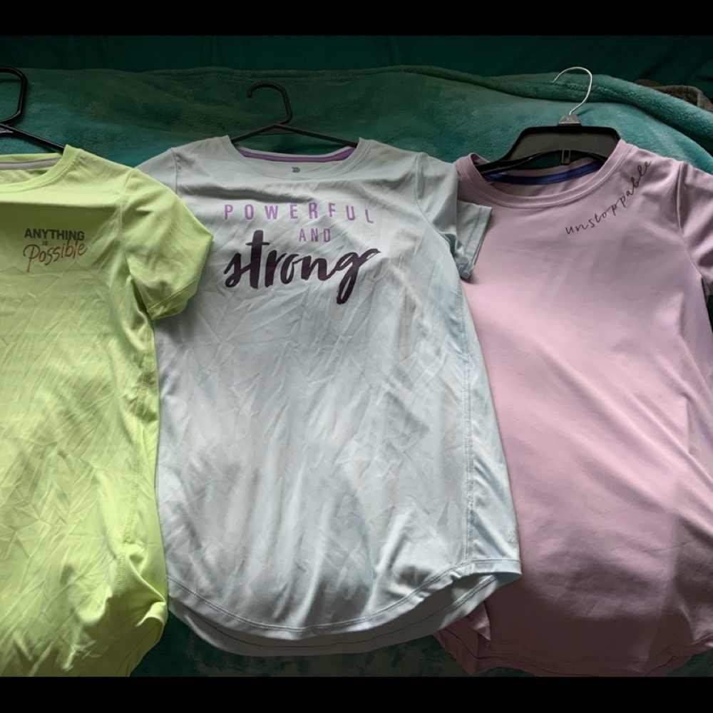 Three dry fit shorts sleeve shirts